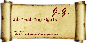 Járdány Gyula névjegykártya